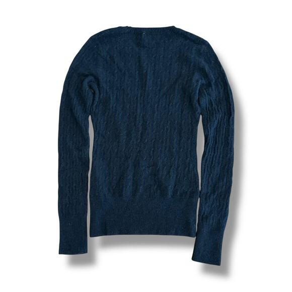 Aphorism Black Angora Rabbit Hair Wool Blend Cable Knit Sweater Medium - Picture 5 of 7